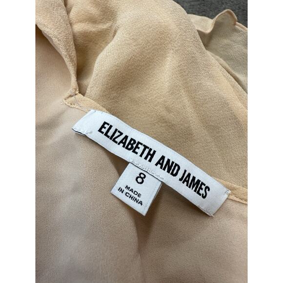 Elizabeth and James Silk High Low Ruffle Hem Dress Peach Size 8 US - Picture 11 of 13
